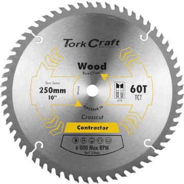 Image of a Tork Craft Blade Contractor 250 X 60t 16mm Circular Saw TCT