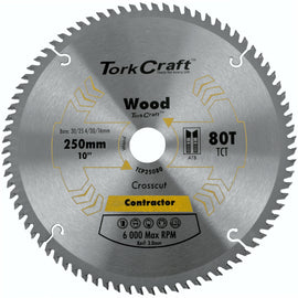 Image of a Tork Craft Blade Contractor 250 X 80t ATB 30/16 Circular Saw TCT