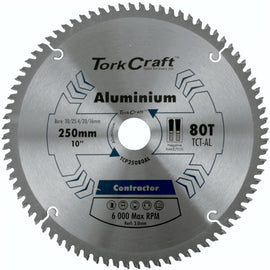 Image of a Tork Craft Blade Contractor Alum 250 X 80t TCG Neg 30mm Circular Saw TCT