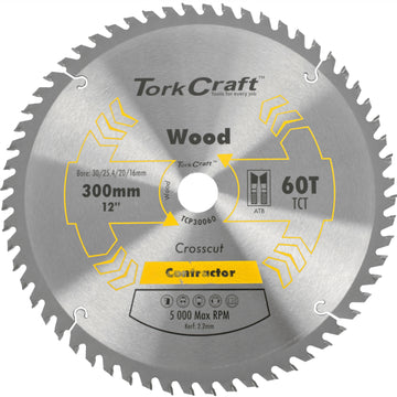 Image of a Tork Craft Blade Contractor 300 X 60t 30/1/20/16 Circular Saw TCT
