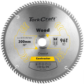 Image of a Tork Craft Blade Contractor 300 X 96t 30/1/20/16 Circular Saw TCT
