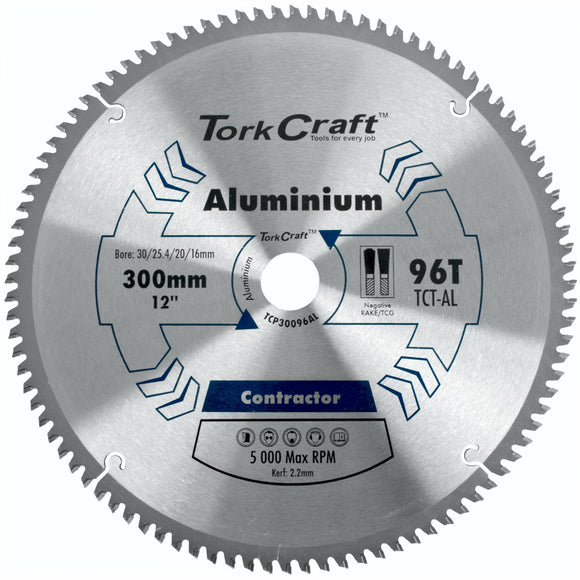 Image of a Tork Craft Blade Contractor Alum 300 X 96t 30/1/20/16 Circular Saw TCT
