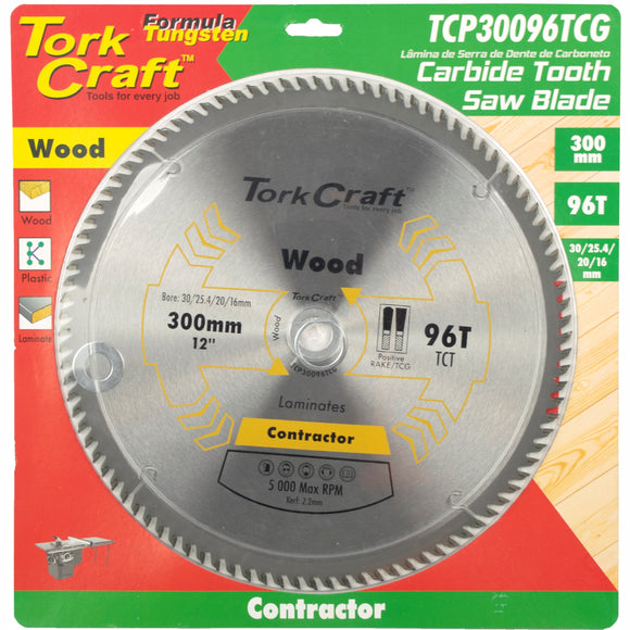 Image of a Tork Craft Blade Contractor 300 X 96t TCG Pos.30/1/16 Circular Saw TCT