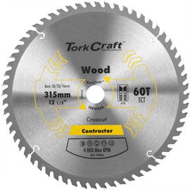 Image of a Tork Craft Blade Contractor 315 X 60t 30/1/20/16 Circular Saw TCT