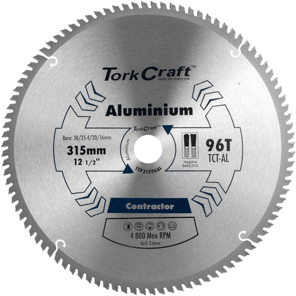 Image of a Tork Craft Blade Contractor Alum 315 X 96t 30/1/20/16 Aluminium Circular Saw TCT