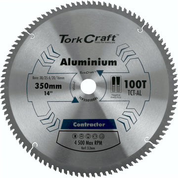 Image of a Tork Craft Blade Contractor Alum 350 X 100t TCG Neg Circular Saw TCT