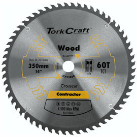 Image of a Tork Craft Blade Contractor 350 X 60t 30 Circular Saw TCT