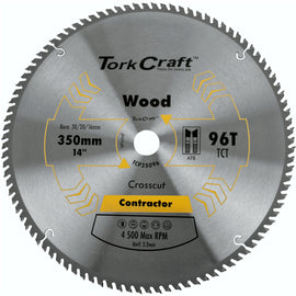 Image of a Tork Craft Blade Contractor 350 X 96t 30/1 Circular Saw TCT