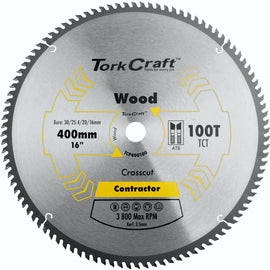 Image of a Tork Craft Blade Contractor 400 X 100t 30/1 Circular Saw TCT