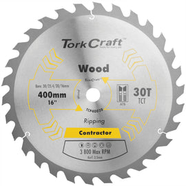 Image of a Tork Craft Blade Contractor 400 X 30t 30/1 Circular Saw TCT