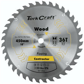 Image of a Tork Craft Blade Contractor 450 X 36t 30/1 Circular Saw TCT