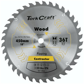 Image of a Tork Craft Blade Contractor 450 X 36t 30/1 Circular Saw TCT