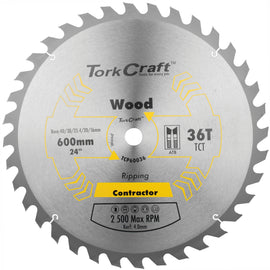 Image of a Tork Craft TCT Saw Blade Ripping 600x36t 40/30/25.4/20/16