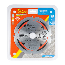 Image of a Tork Craft Saw Blade PCD 185mm X 4t X 30/20/16mm Fibre Cem. Mdf Chipboard
