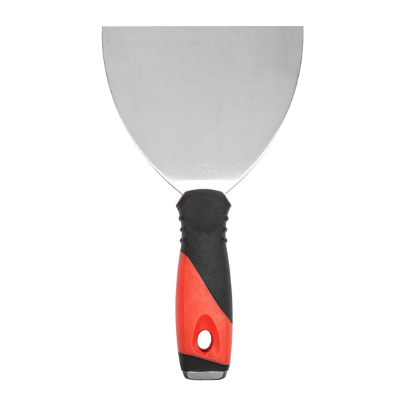 Image of a Tork Craft Putty Knife 125mm Stainless Steel Blade Soft Grip Steel Cap