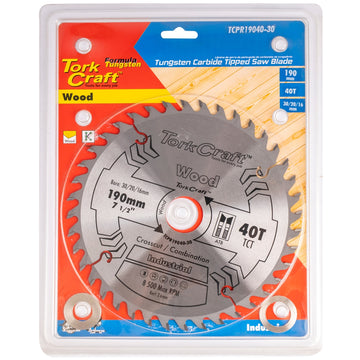 Image of a Tork Craft Blade TCT 190 X 40t 30/20/16 ATB Positive Profesional Industrial