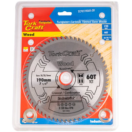 Image of a Tork Craft Blade TCT 190 X 60t 30/20/16 ATB Positive Profesional Industrial