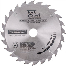 Image of a Tork Craft Blade TCT 230 X 24t 30/1/20 ATB Positive Profesional Industrial