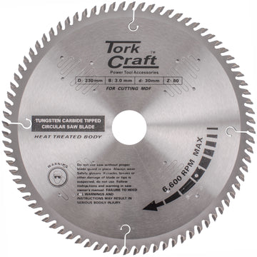 Image of a Tork Craft Blade TCT 230 X 80t 30/1/16 TCG Positive Profesional Industrial