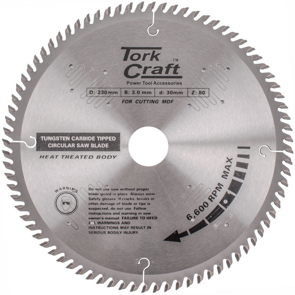Image of a Tork Craft Blade TCT 230 X 80t 30/1/16 TCG Positive Profesional Industrial
