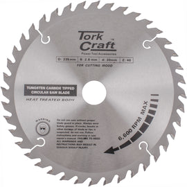 Image of a Tork Craft Blade TCT 235 X 40t 30/25/16 ATB Positive Profesional Industrial