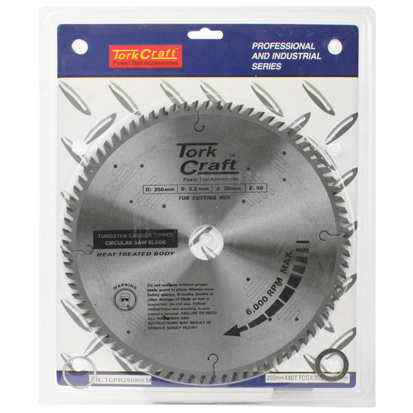 Image of a Tork Craft Blade TCT 250 X 80t 30/1/20 TCG Positive Profesional Industrial