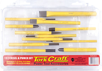 Image of a Tork Craft Tork Craft Chisel And Punch Set 12pc