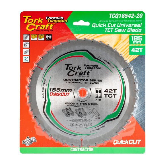 Image of a Tork Craft Universal Quick Cut TCT Blade 185x42t 20-16