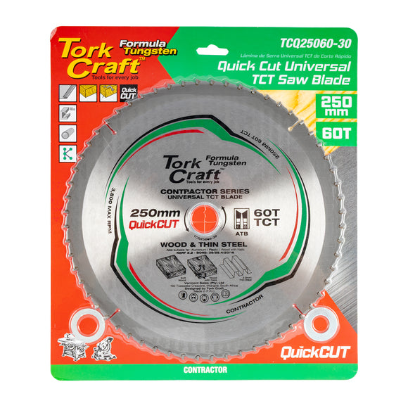 Image of a Tork Craft Universal Quick Cut TCT Blade 250x60t 30-20-16