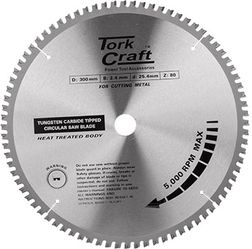 Image of a Tork Craft TCT Blade Steel Cutting. 300 X 80t 25.4 Bore