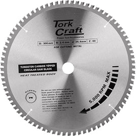Image of a Tork Craft TCT Blade Steel Cutting. 300 X 80t 25.4 Bore