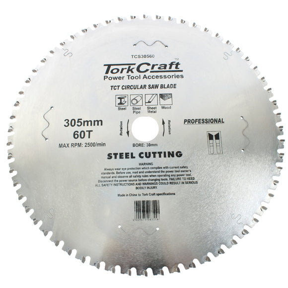 Image of a Tork Craft TCT Blade Steel Cutting 305x60t 30mm