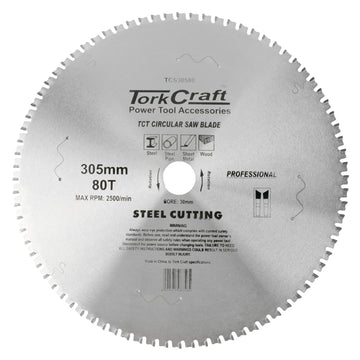 Image of a Tork Craft TCT Blade Steel Cutting 305x80t 30mm