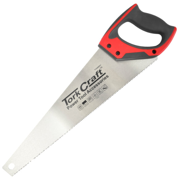 Image of a Tork Craft Hand Saw 450mm 7TPI 0.9mm Temp. Blade Abs Handle