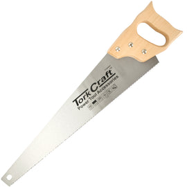 Image of a Tork Craft Hand Saw 550mm 7TPI 0.9mm Temp. Blade Wood Handle
