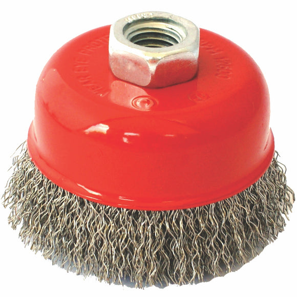 Image of a Tork Craft Wire Cup Brush 75 X M14 Crimped Stainless Steel TCW