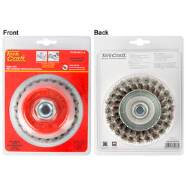 Image of a Tork Craft Wire Cup Brush 100 X M14 Knotted Stainless Steel TCW
