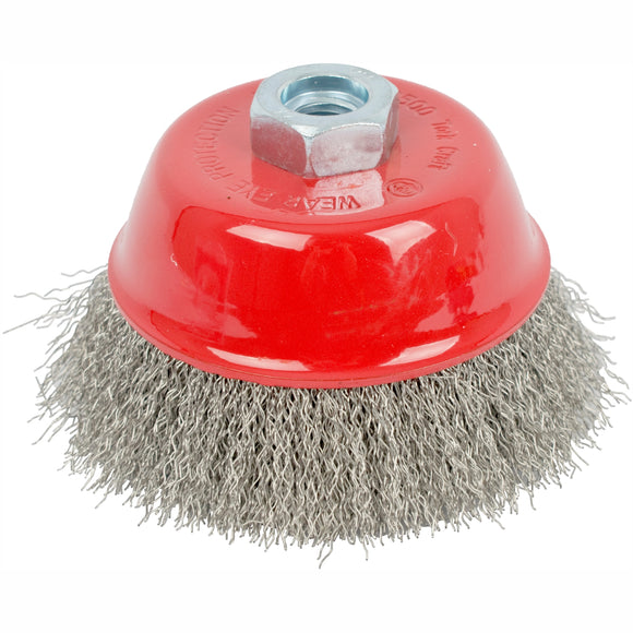 Image of a Tork Craft Wire Cup Brush 100 X M14 Crimped Stainless Steel TCW