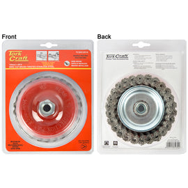 Image of a Tork Craft Wire Cup Brush 125 X M14 Knotted Stainless Steel TCW