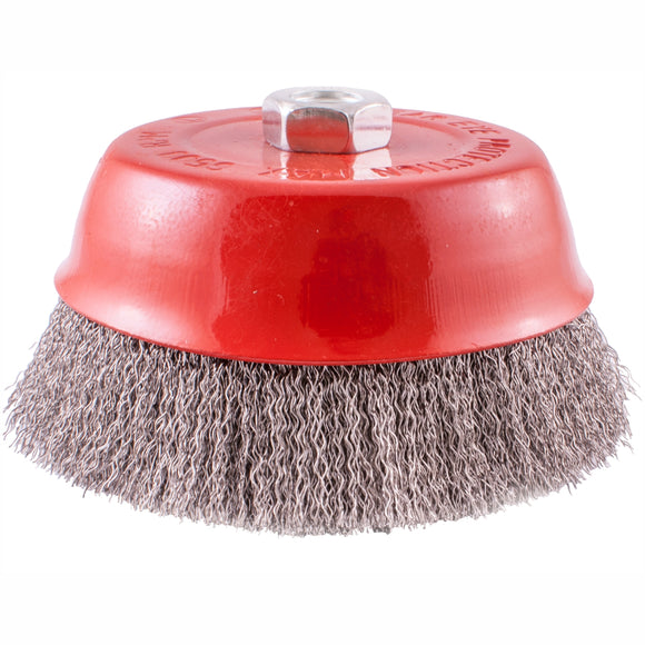 Image of a Tork Craft Wire Cup Brush 150 X M14 Crimped Stainless Steel TCW