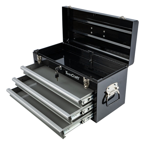 Image of a Tork Craft Top Box Empty 3 Drawer And Top Tray 535x255x315mm TracKTool Box