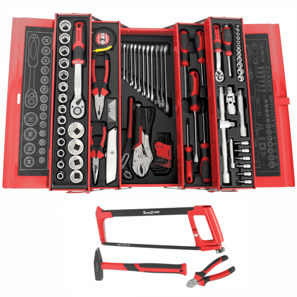 Image of a Tork Craft Tradesman Cantilever Tool Box 88pc 5 X Tray 468x200x203mm