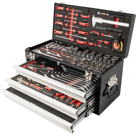 Image of a Tork Craft Tool Box 154 Pce 3 Drawer & Top Tray 535x255 X 315mm Track Box
