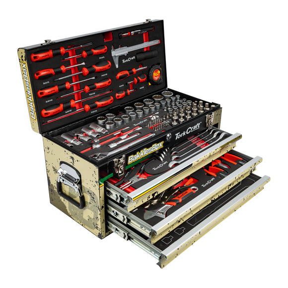 Image of a Tork Craft Tool Box 154 Pce 3 Drawer & Top Tray Limited Edition Track Box Bakkies
