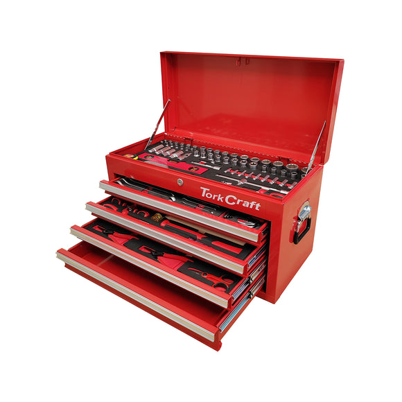 Image of a Tork Craft Top Box 254pc 4 Drawer & Top Tray 660x310x380mm Pro Tool Box