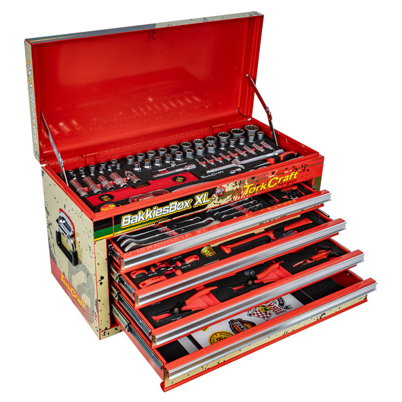 Image of a Tork Craft Top Tool Box 254pc 4 Drawer 660x310x380mm Pro Tool Box Bakkies Xl