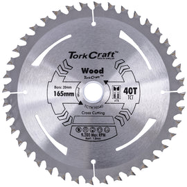 Image of a Tork Craft TCT Saw Blade 165mm X 1.6mm X 20mm X 40t Wood Thin Kerf