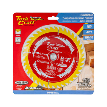 Image of a Tork Craft Saw Blade Thin Kerf 184 X 40t 20/16 TCT