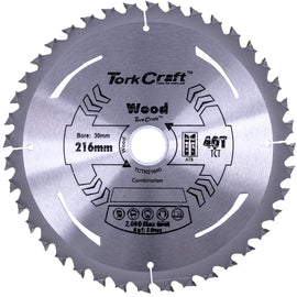 Image of a Tork Craft TCT Saw Blade 216mm X 2.0mm X 30mm X 40t Wood Thin Kerf
