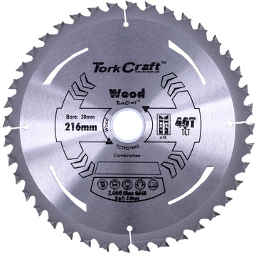 Image of a Tork Craft TCT Saw Blade 216mm X 2.0mm X 30mm X 40t Wood Thin Kerf